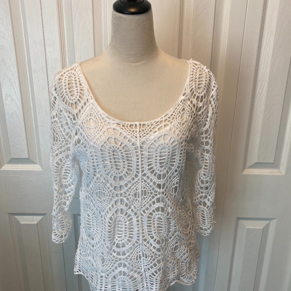 Adiva White Lace Camisole Top